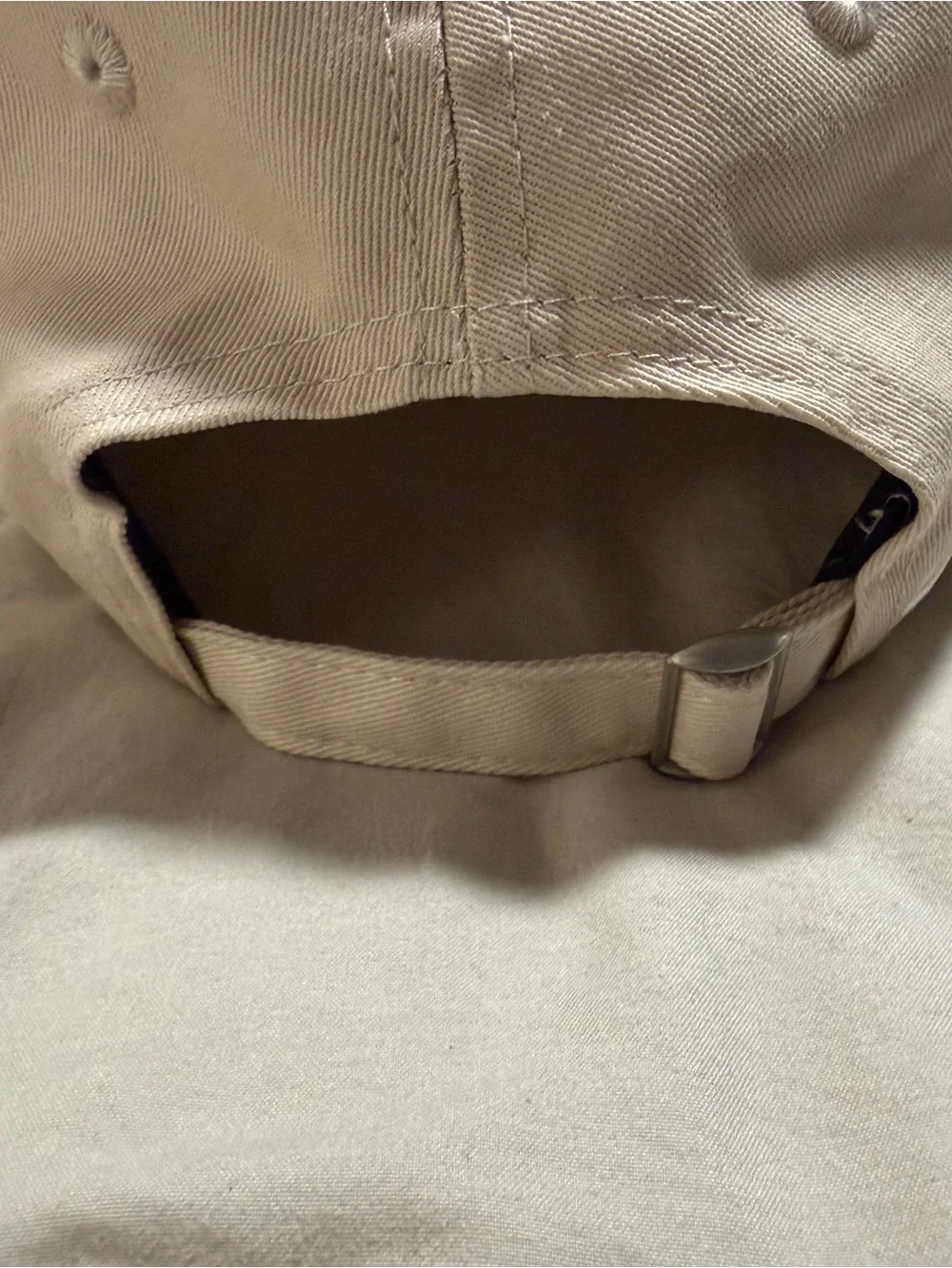 Beige Embroidered Baseball Cap - 